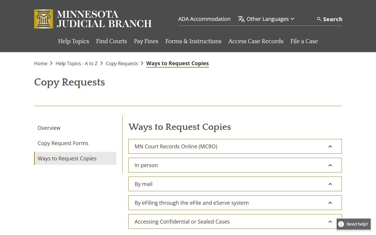 Murray County court records copy request options
