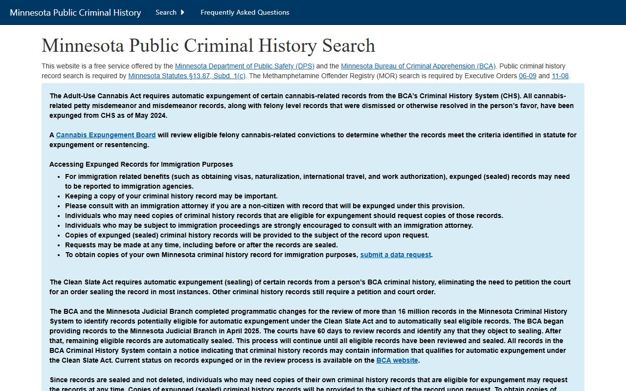 Murray County criminal court records Minnesota BCA public criminal history search