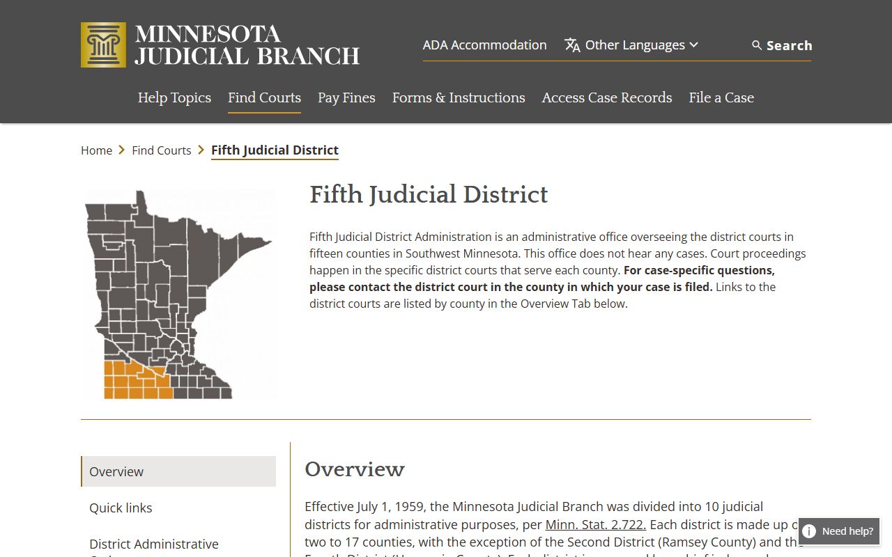Murray County District Court Fifth Judicial District page