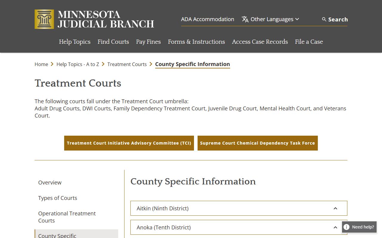 Murray County District Court treatment court county list
