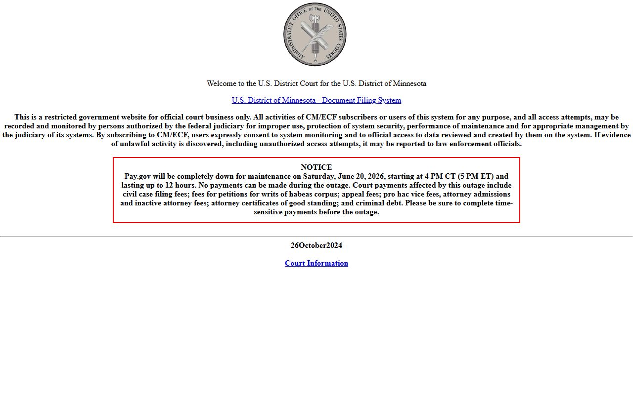 Murray County District Court federal CM ECF login