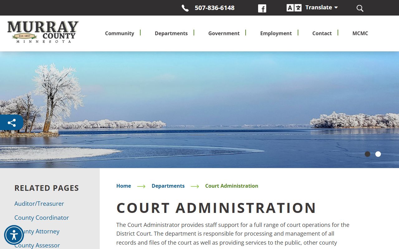 Murray County court records Court Administration page