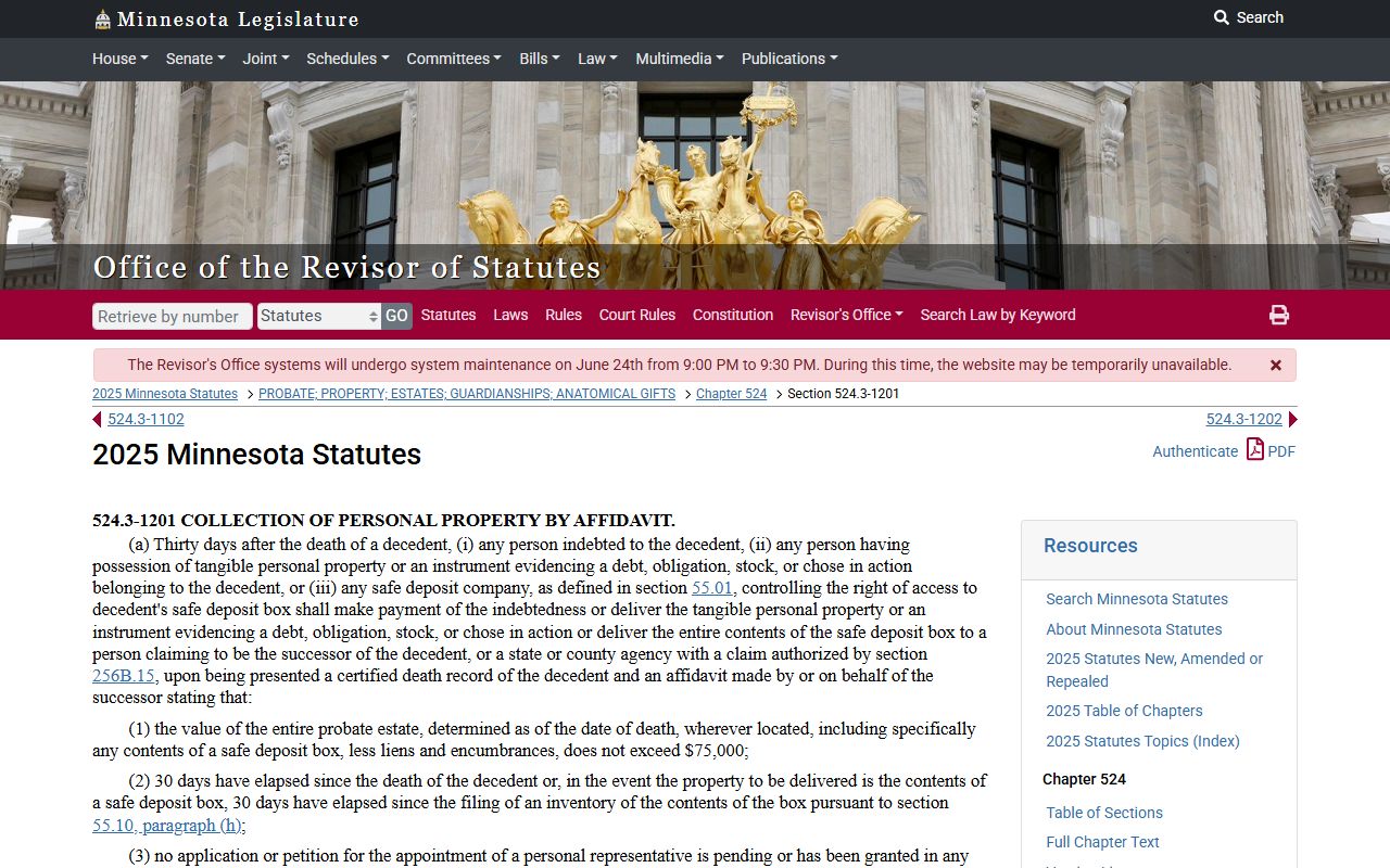 Murray County probate records small estate affidavit statute
